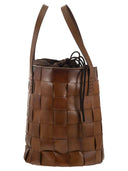 Dragon Box Weave Round Bucket Woven Leather Bucket Bag