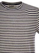 Mc2 Saint Barth Striped T Shirt In Linen And Cotton Blend