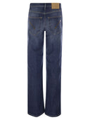 Dondup jeans a gamba larga jacklyn in denim elasticizzato