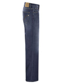 Dondup jeans a gamba larga jacklyn in denim elasticizzato