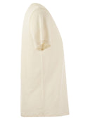 Koszula majestatyczna lniana v szyja z krótkimi rękawami