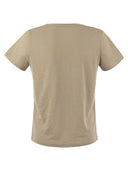 Majestic Linen V Neck T Shirt With Short Sleeves