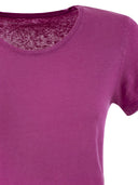 T-shirt de cou d'équipage majestueux en lin et manches courtes