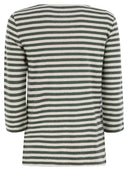 Majestic Striped Linen Boat Neck T Shirt