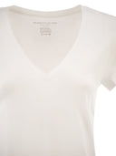 Majestic Stretch Viscose T Shirt With V Neck