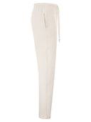 Majestic Stretch Viscose Jogger Trousers With Drawstring Waist
