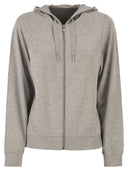 Majestic Hooded Zip Up Sweatshirt In Stretch Viscose