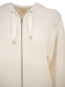 Majestic Hooded Zip Up Sweatshirt In Stretch Viscose