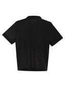Majestic Cropped Linen Stretch Polo With V Neck