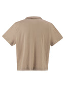 Majestic Cropped Linen Stretch Polo With V Neck