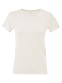 Majestic Stretch Linen T Shirt With Round Neckline