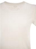 Majestic Stretch Linen T Shirt With Round Neckline
