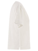 Majestic Stretch Linen T Shirt With V Neck