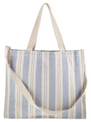 Mc2 Saint Barth Striped Canvas Tote Bag With Embroidered Logo