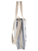 Mc2 Saint Barth Striped Canvas Tote Bag With Embroidered Logo