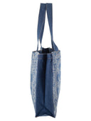Mc2 Saint Barth Denim Beach Tote Bag With Bandana Print