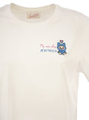 Mc2 Saint Barth Cotton T Shirt With Embroidered Front Detail