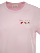 Mc2 Saint Barth Cotton T Shirt With Embroidered Front Detail