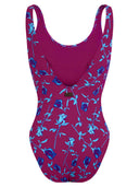 Vilebrequin One Piece Swimsuit With Floral Print And Deep Neckline