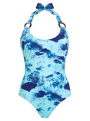 Vilebrequin Halterneck Swimsuit With Marine Print