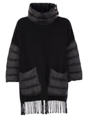Herno Wool Poncho met down -details