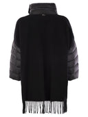 Herno Wool Poncho met down -details
