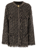 Fabiana Filippi Fringed Jacket In Wool Blend
