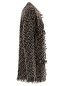 Fabiana Filippi Fringed Jacket In Wool Blend