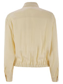 Fabiana Filippi Bomber Jacket With Front Pockets And Diamond Thread