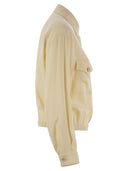 Fabiana Filippi Bomber Jacket With Front Pockets And Diamond Thread
