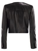 Elisabetta Franchi Veste en cuir avec détails en vinyle