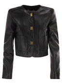 Elisabetta Franchi Veste en cuir avec détails en vinyle