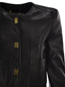 Elisabetta Franchi Veste en cuir avec détails en vinyle