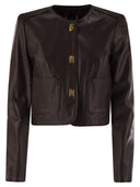 Elisabetta Franchi Leather Jacket With Vinyl Details