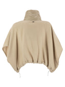 Herno Resort Poncho In Wool And Cashemre With Ultralight Nylon Details
