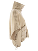 Herno Resort Poncho In Wool And Cashemre With Ultralight Nylon Details