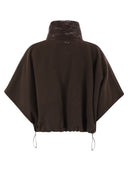 Herno Resort Poncho In Wool And Cashemre With Ultralight Nylon Details
