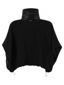 Herno Resort Poncho In Wool And Cashemre With Ultralight Nylon Details