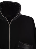 Herno Resort Poncho In Wool And Cashemre With Ultralight Nylon Details