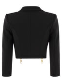Giacca a corto di crepe elisabetta franchi con zip