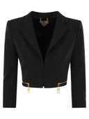 Giacca a corto di crepe elisabetta franchi con zip