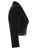 Giacca a corto di crepe elisabetta franchi con zip
