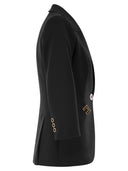 Elisabetta Franchi Double Stretch Crepe Jacket With Logo Details