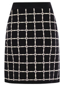Elisabetta franchi jacquard logo minifalda con botones dorados