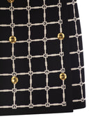Elisabetta franchi jacquard logo minifalda con botones dorados