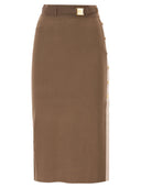 Gonna Elisabetta Franchi in maglia con fasce in viscosa lucida