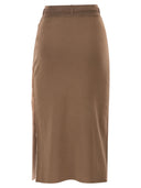 Gonna Elisabetta Franchi in maglia con fasce in viscosa lucida
