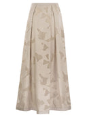 Herno Skirt In Floral Jacquard And New Techno Taffeta