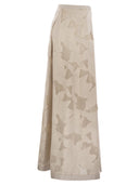 Herno Skirt In Floral Jacquard And New Techno Taffeta