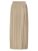 Fabiana Filippi Long Pleated Skirt In Wool, Silk And Cashmere